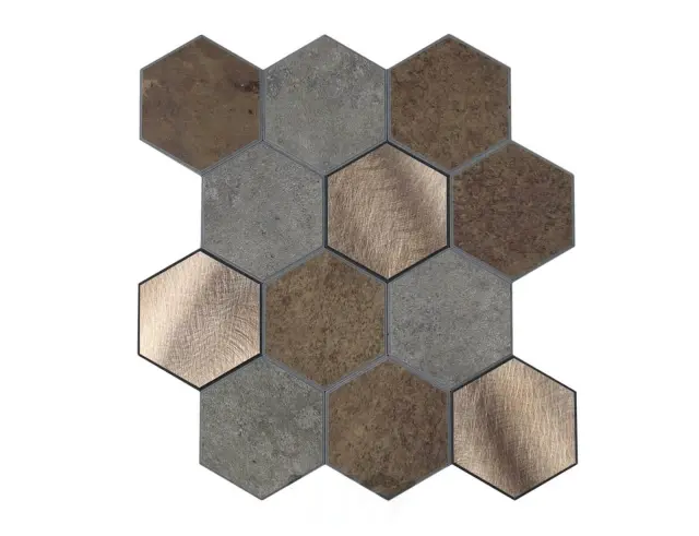 Αυτοκόλλητα Πλακάκια Hexa Douceur d'intérieur με διαστάσεις 25x23.2cm - Grey - 4 τεμάχια 1770144 2