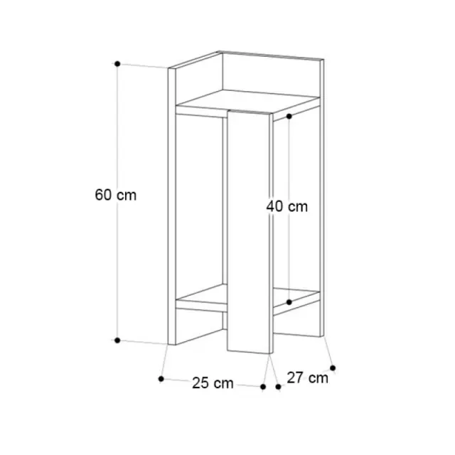 Κομοδίνο Elos Megapap αριστερό χρώμα travertine 25x27x60εκ. 2