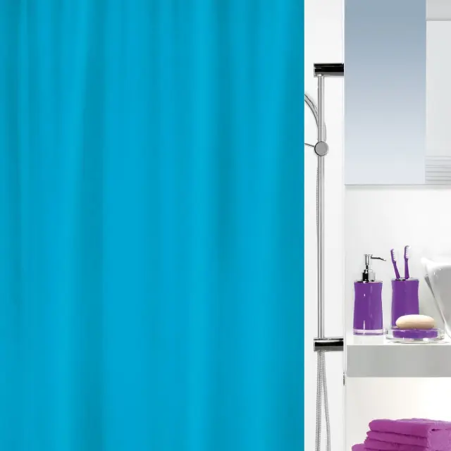 Κουρτίνα Μπάνιου Υφασμάτινη COLOUR Τιρκουάζ 180x200cm