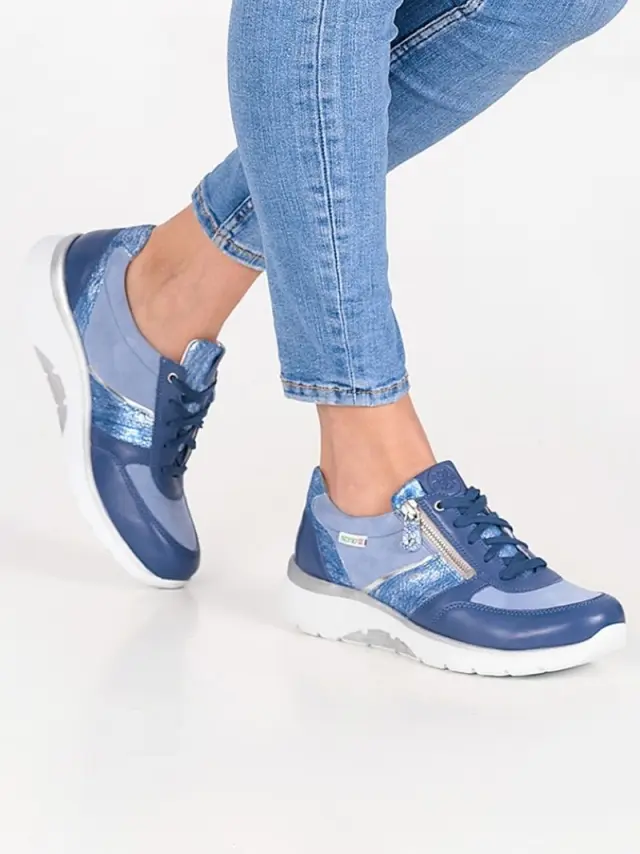 Mephisto/Sano Sneakers Γυναικείο δέρμα/δέρμα Nubuck Μπλέ SAN/IZAE-S JEANS - 37 2