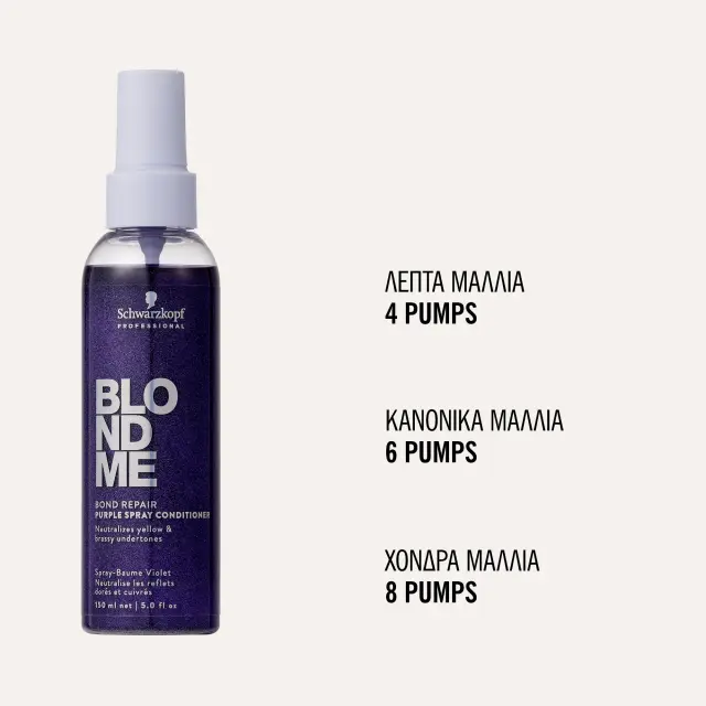 Schwarzkopf Professional BlondMe Bond Repair Purple Spray Conditioner 150ml 3