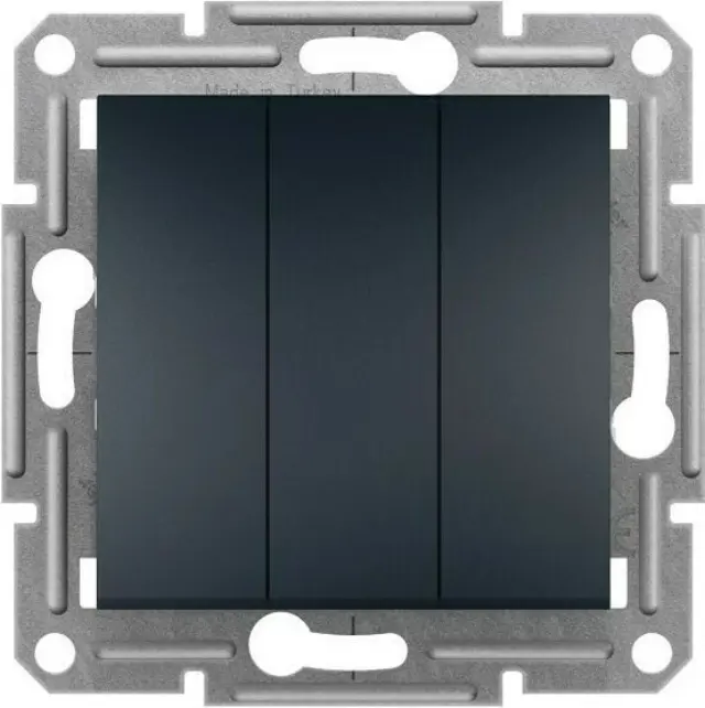 Asfora - 3 circuits switch without frame - anthracite