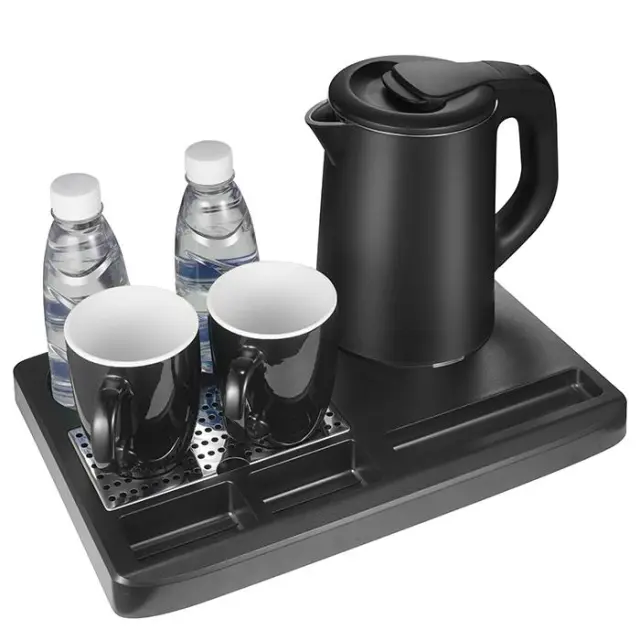 Δίσκος καλωσορίσματος με μαύρο βραστήρα 0.8L, 1360W και 2 κούπες.
