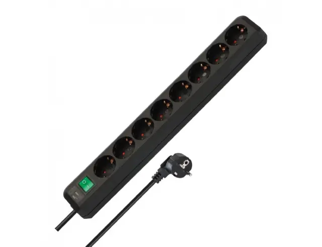 Πολύπριζο Brennenstuhl 1159300028 - 8x Schuko - Με Διακόπτη On/Off - Καλώδιο 3m - Black1159300028