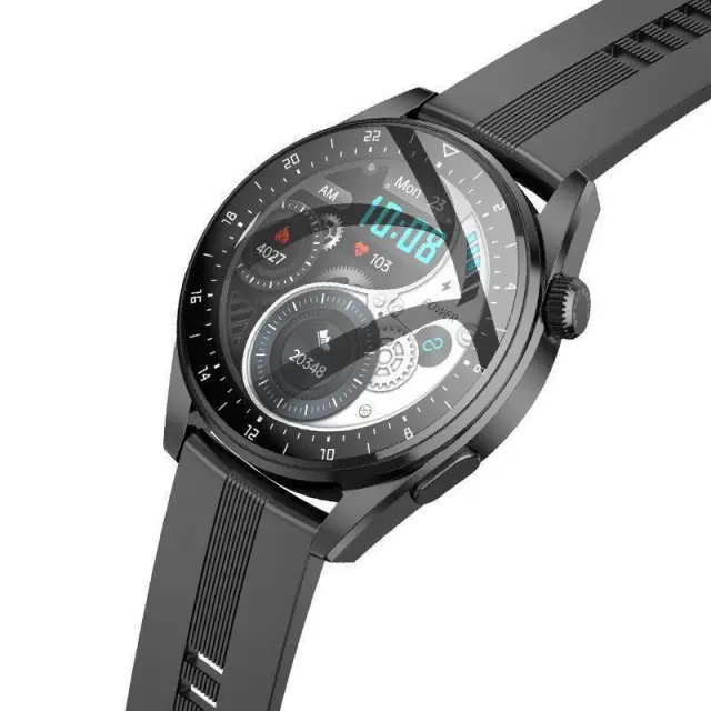 Hoco Smartwatch Bluetooth 1.36 ιντσών με λειτουργία κλήσεων και καρδιακού ρυθμού Μάυρο Y9 3