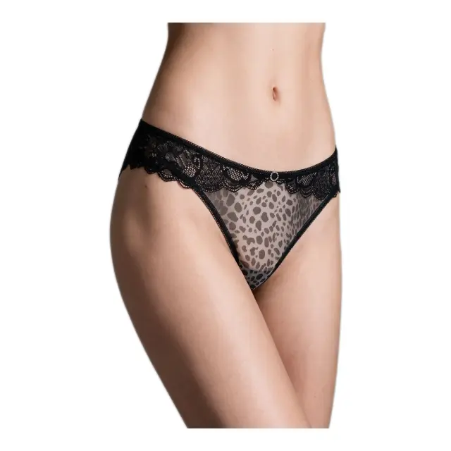 Milena Γυναικείο Brazil Lurex Animal με Δαντέλα, Χρώμα Ασημί