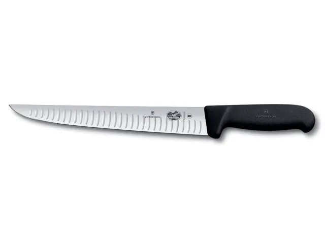 Μαχαίρι Κρέατος Victorinox Fibrox με στενή λεπίδα, αυλακώσεις και μήκος 25cm - Black5.5523.25 3