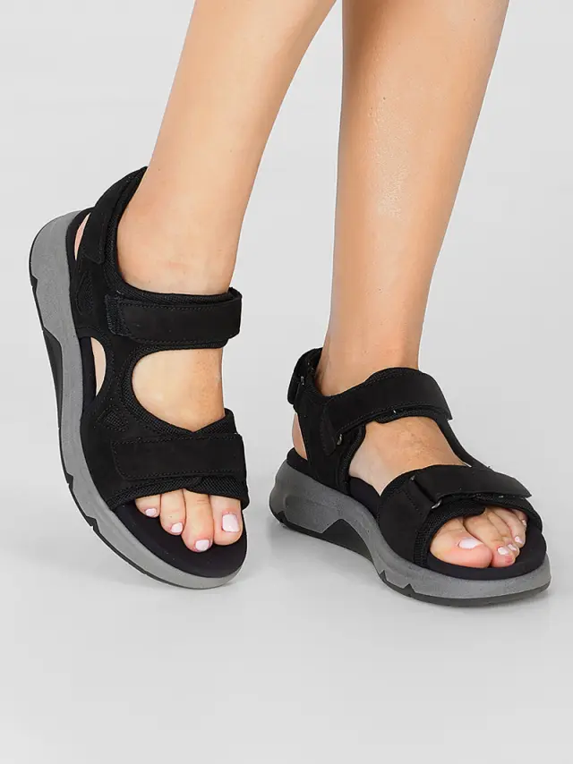 Gabor Πέδιλα Γυναικείο δέρμα Nubuck Μαύρο GAB/86889 47-SCHWARZ 2