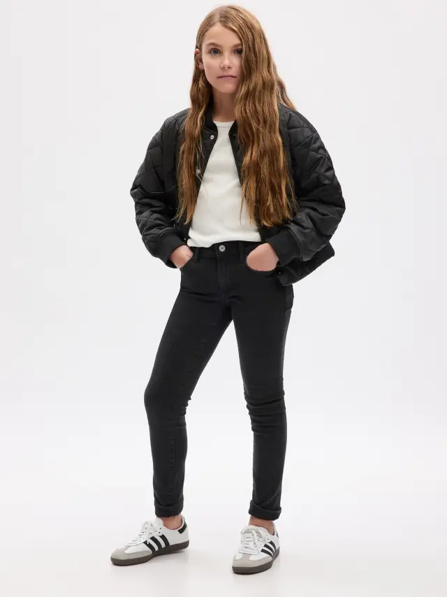Μαύρο Παιδικό Mid Rise Everyday Super Skinny Jean Παντελόνι black wash