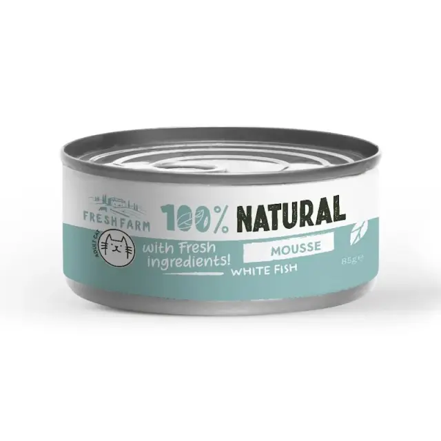 Fresh Farm 100% Natural Cat Mousse Λευκά Ψάρια 85g Μονόχρωμο