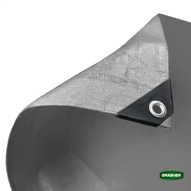 Grasher Αδιάβροχος μουσαμάς-τέντα με κρίκους 120gr/m² 3x5m Γκρί / 100241 2