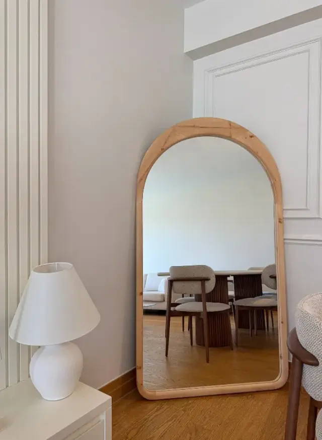 Stewehome Ξύλινος καθρέφτης δαπέδου από φυσική δρυ 180x100 cm