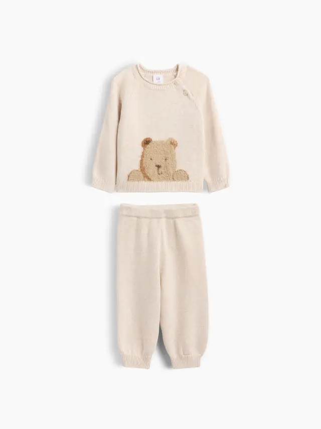 Βρεφικό Σετ Πλεκτών Ρούχων Brannan Bear Oatmeal heather