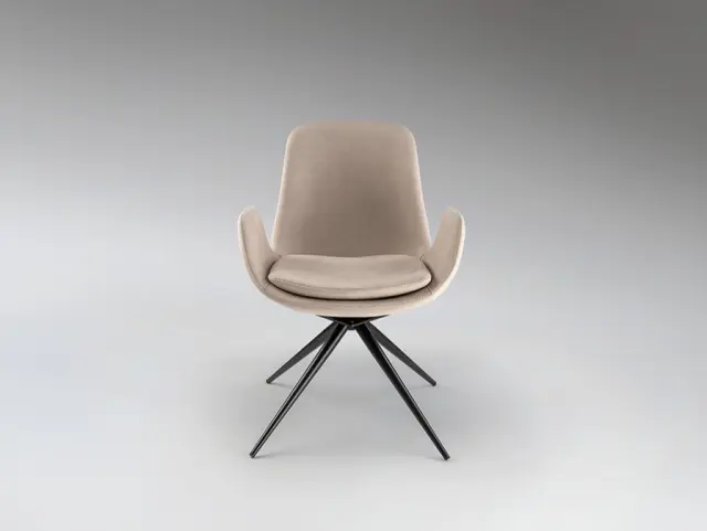 Zuna 408943 Swivel Beige Chair καρέκλα περιστροφική με επιστροφή Μαύρο Μπεζ 3