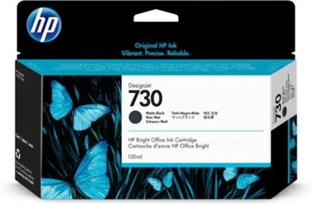 HP 730 Γνήσιο Μελάνι Εκτυπωτή InkJet Matte Μαύρο (P2V65A)
