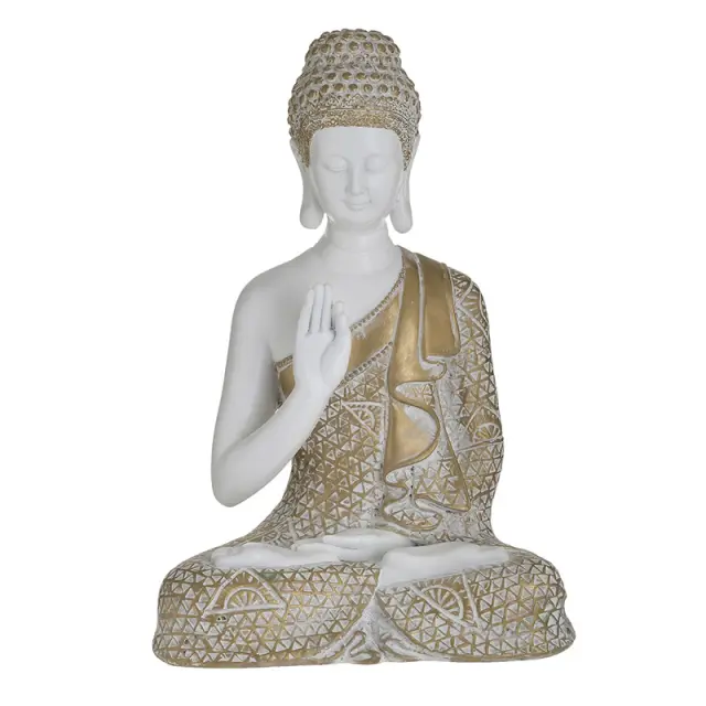 Βούδας Χρυσό/Λευκό Polyresin 20x14x29cm 3-70-211-0154