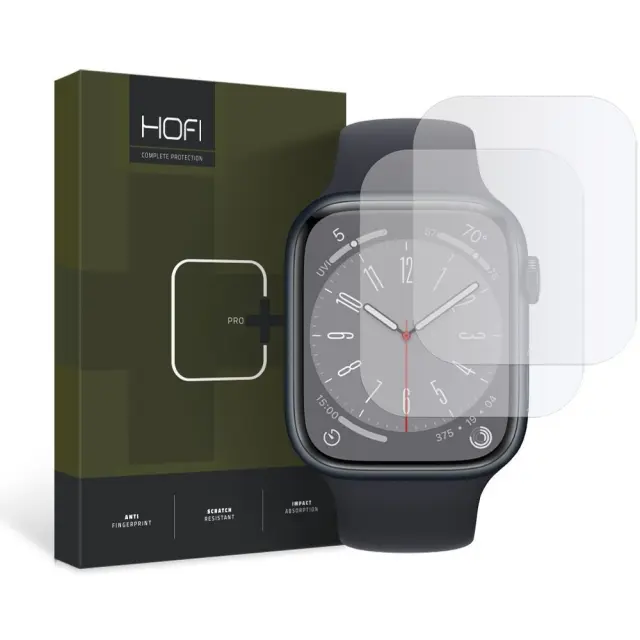 Hofi Hydroflex Pro+ Apple Watch 6 / 7 / 8 / 9 / SE 1 / 2 / 3 (44 / 45 MM) Clear [2 PACK]