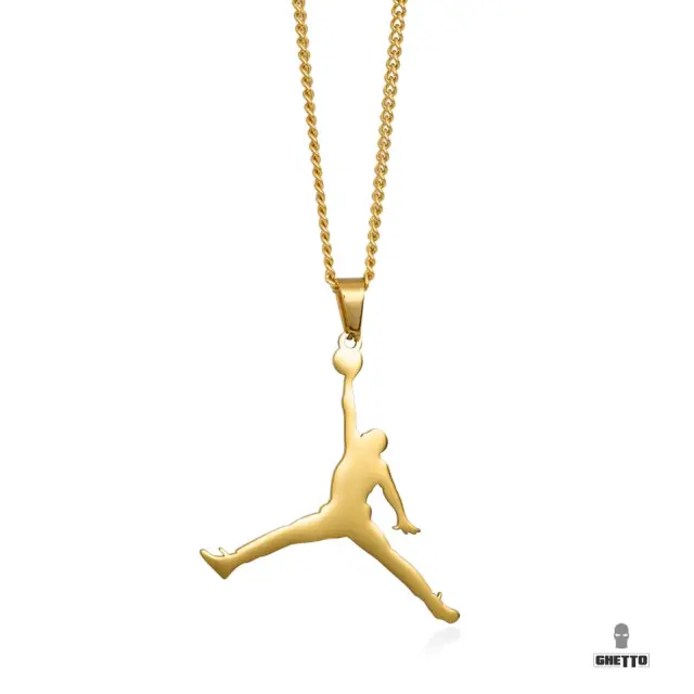 Ghetto Hip Hop Famous Basketball Sport SS Necklace Unisex Gold