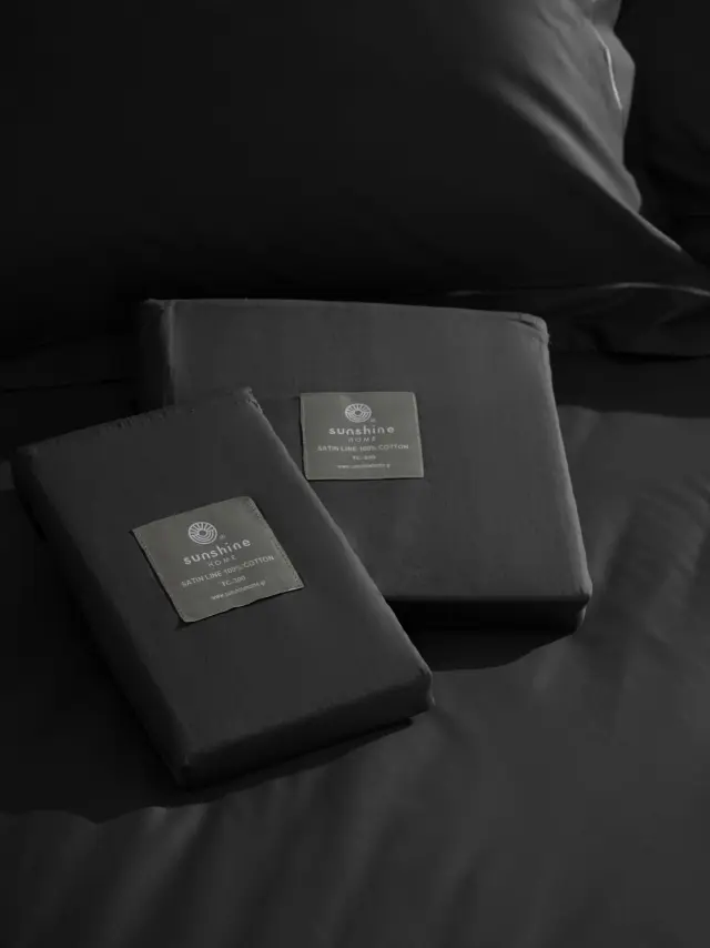 Κατωσέντονο Βαμβακοσατέν Omnia με λάστιχο Black Υπέρδιπλο (180x200+40) Sunshine 2