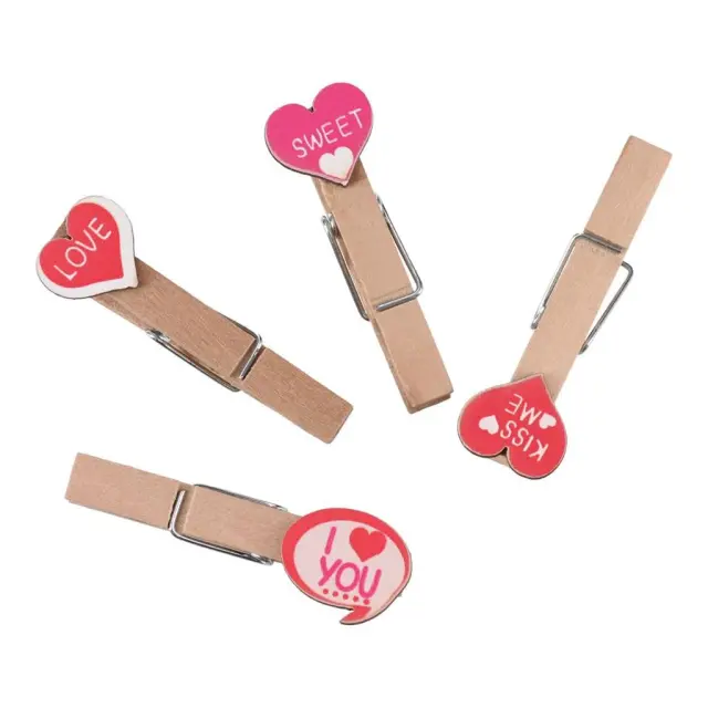 Junior Ξύλινα Μανταλάκια Love 1.5X11cm Σετ 4 τεμ/ J-137229 (Junior)