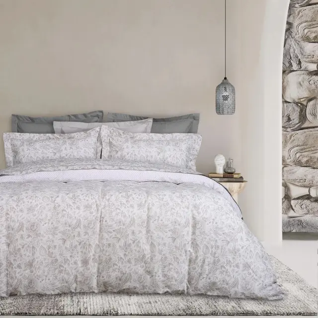 Κουβερλί υπέρδιπλο Das Home Happy 9620 220x240 Γκρι - Εκρού