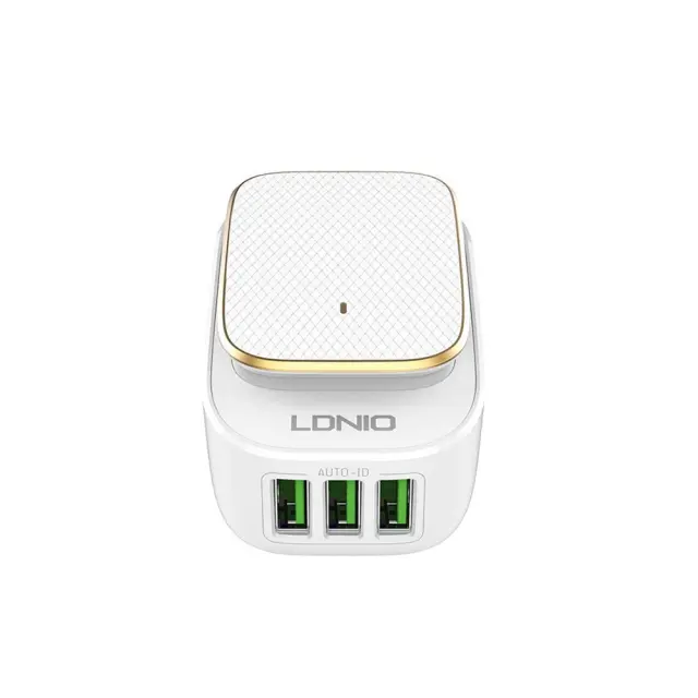 Ldnio Φορτιστής Χωρίς Καλώδιο με 3 Θύρες USB-A 17W Λευκός (A3305 Night-Light Charger)