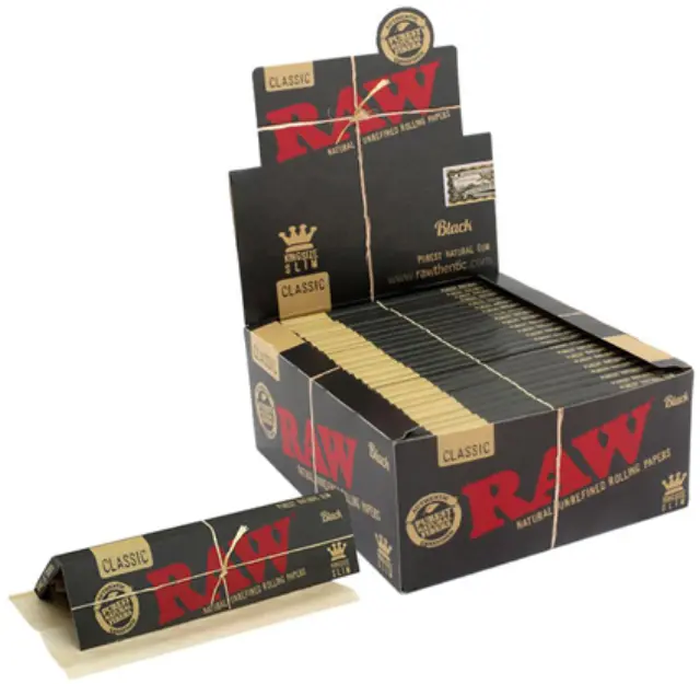 RAW Χαρτάκια Classic Black- Ακατέργαστο - King Size Slim 50τεμ.