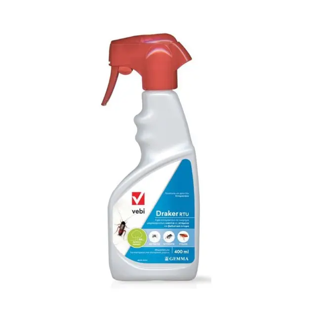 Gemma Draker RTU Εντομοκτόνο Spray για Μύγες / Μυρμήγκια / Ψύλλους / Κατσαρίδες / Κουνούπια Χωρίς Άρωμα 400ml