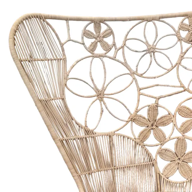 Πολυθρόνα Jake Inart με μπεζ μαξιλάρι-φυσικό rattan 110x82x145εκ 2