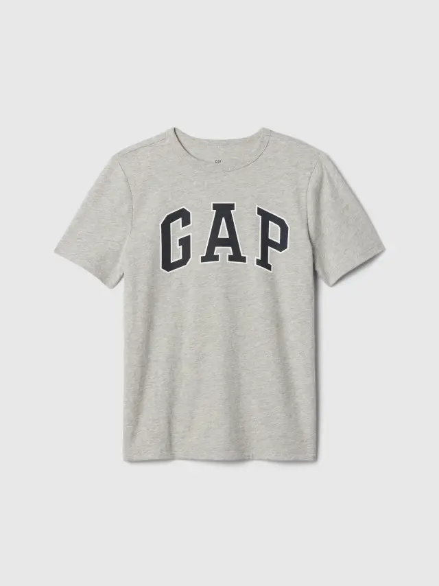 Γκρι Παιδική Κοντομάνικη Μπλούζα Logo Light heather gray - M