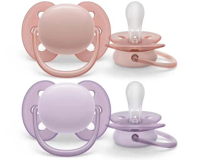 Philips Avent Ultra Soft Πιπίλα Σιλικόνης 0-6 Μηνών Ροζ-Μωβ, 2τμχ
