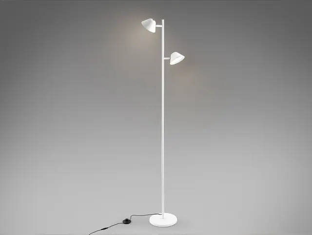 TAROS Floor Lamp 2L White - Φωτιστικό Δαπέδου LED με Ρυθμιζόμενο Φωτισμό και Χρώμα Καφέ Σκούρο Καφέ