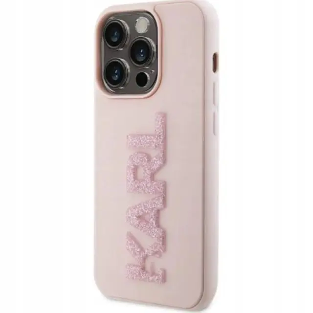 Karl Lagerfeld 3d Logo Glitter Back Cover Ροζ (iPhone 15 Pro Max)