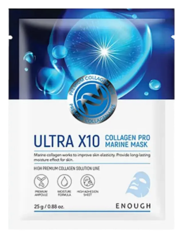 Enough Ultra X10 Collagen Pro Marine Mask Μάσκα Προσώπου με Κολλαγόνο, 1τμχ