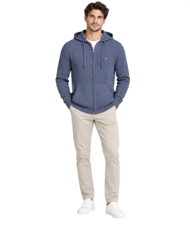 Norway Nautical School - Ανδρική Πλεκτή Ζακέτα 843105-DENIMBLUE Μπλε 2