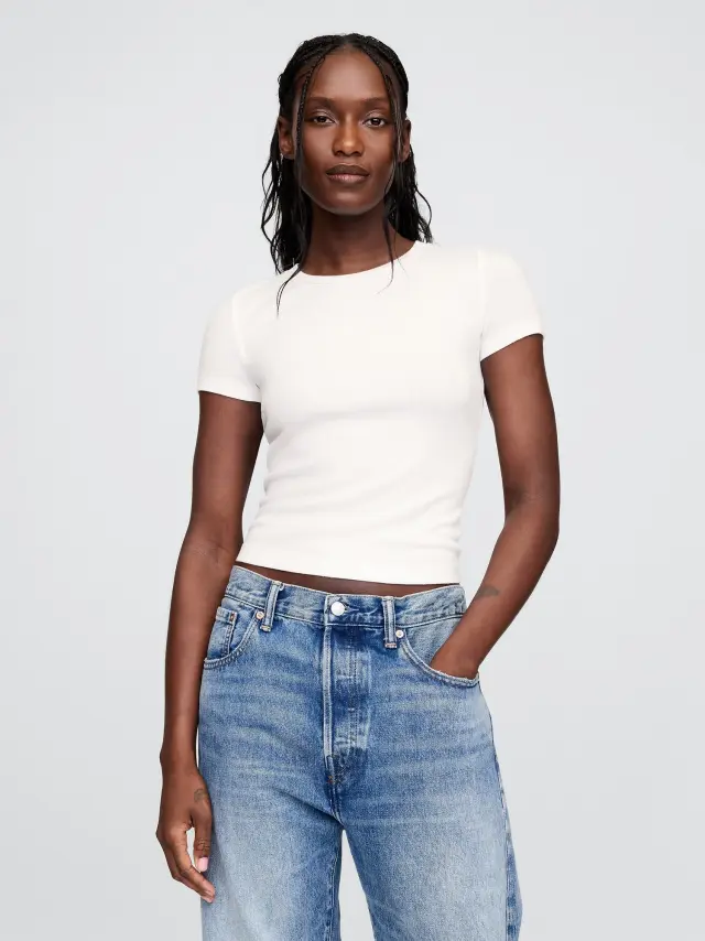 Modern Rib Μπλούζα New off white