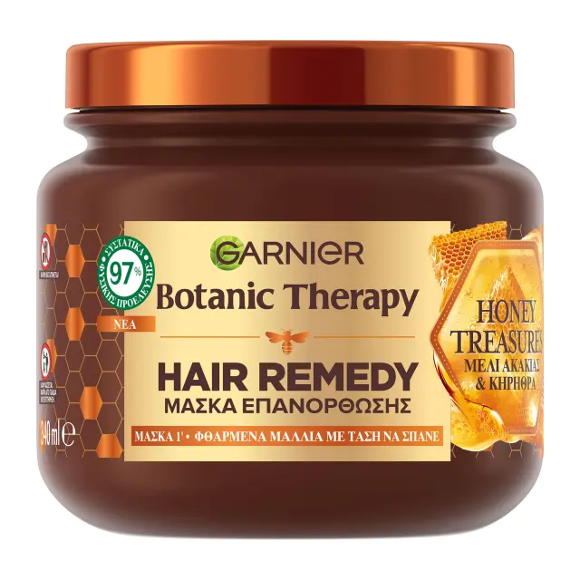 Botanic Therapy Honey Treasures Μάσκα Επανόρθωσης 1 Λεπτού Mε Μέλι Ακακίας & Μανούκα & Λεβάντα 340ml