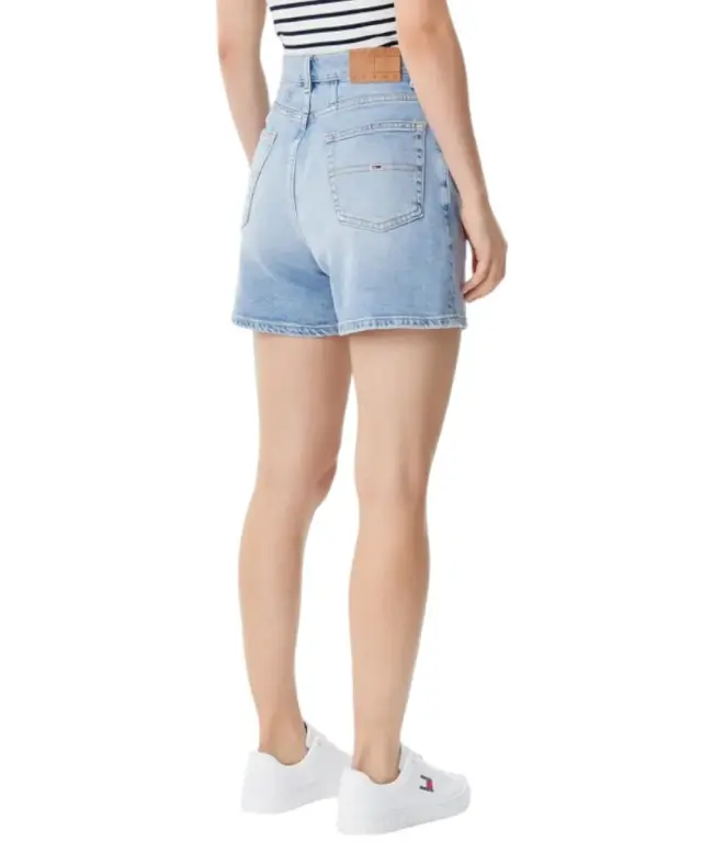 Tommy Hilfiger - Γυναικεία Βερμούδα - Σορτς Mom Fit DW0DW20091-1AB Γαλάζιο - W26 2