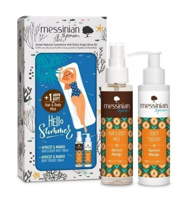 Messinian Spa Gift Set Hello Summer – Σετ Δώρου Βερύκοκο & Μάνγκο, 2τμχ
