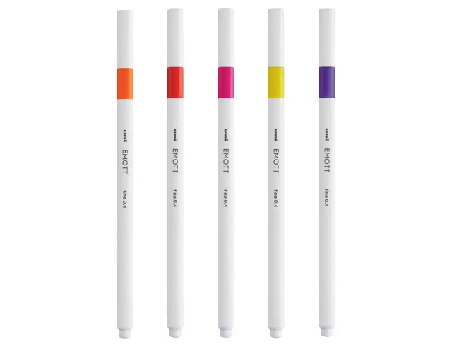 Μαρκαδόροι Σχεδίου Uni-Ball Passion Emott με πάχος μύτης 0.4mm - 5 τεμάχιαEMOTT 5P SET PASSION COLOURS 2