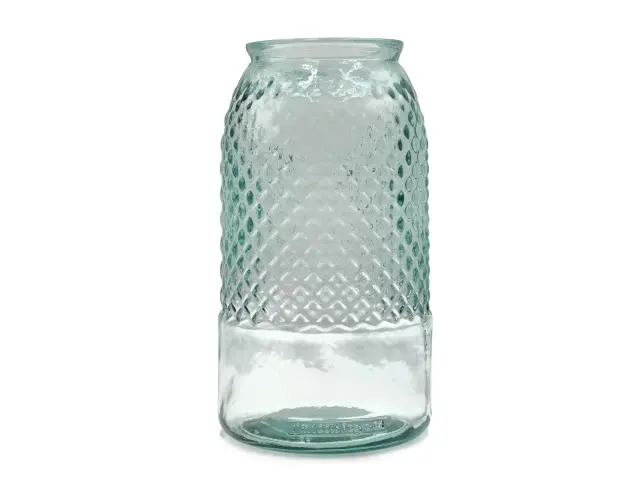 Διακοσμητικό Βάζο Glass Drops Diamante (5947) Aπό 100% ανακυκλωμένο γυαλί, Xωρητικότητας 3.6L, Διαστάσεων Ø 15 x Υ 28 cm 5947 2