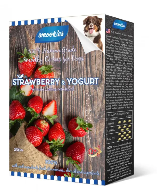 Μπισκότα Smookies Strawberry & Yogurt - Φράουλα & Γιαούρτι 200gr