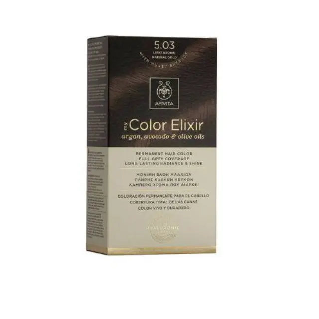 Apivita My Color Elixir 5.03 Μόνιμη Βαφή Μαλλιών Καστανό Ανοιχτό Φυσικο Μελί, 50ml