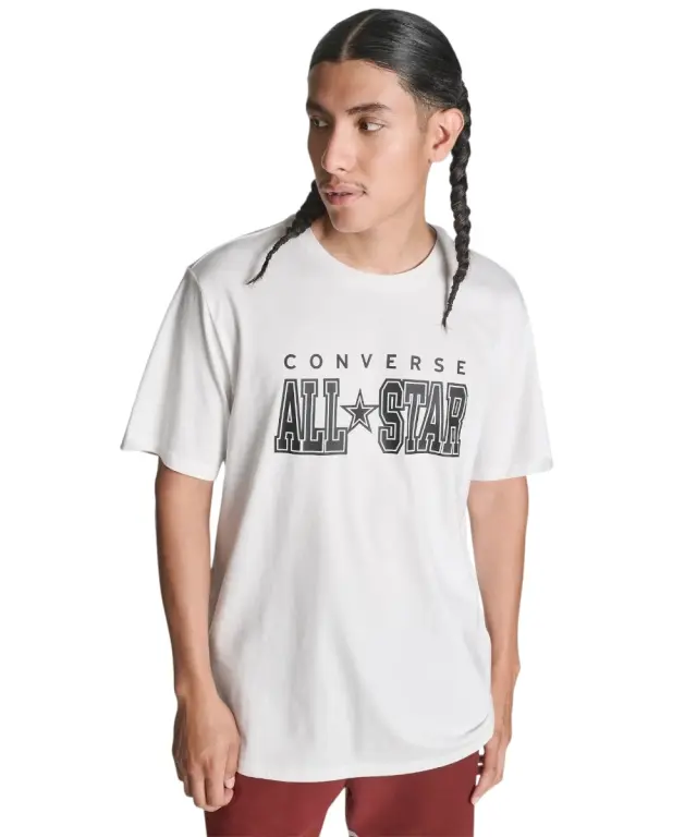 Converse - Ανδρικό T‑shirt All Star Tee CVM5T163-100 Λευκό - S