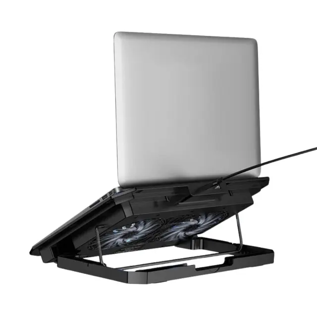 Laptop Cooler Hoco GA4 Jade Μαύρο με 2 Ανεμιστηράκια 7 Επιπέδων Έντασης και Φωτισμό για Φορητούς Υπολογιστές έως 17" 3