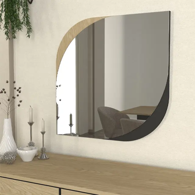 Καθρέπτης τοίχου Lava Μegapap χρώμα rota oak - ανθρακί 70x2,2x70εκ.