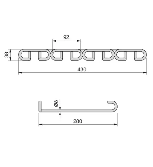 ΒΑΣΗ ΚΟΛΟΝΑΤΩΝ ΠΟΤΗΡΙΩΝ EMUCA 8937811 4 ΘΕΣΕΩΝ 280MM ΧΡΩΜΙΟ 2