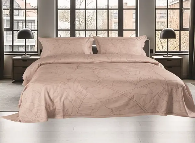 ΠΑΠΛΩΜΑ KING LEAVES 240X250CM 100% COTTON SATIN 210TC - -