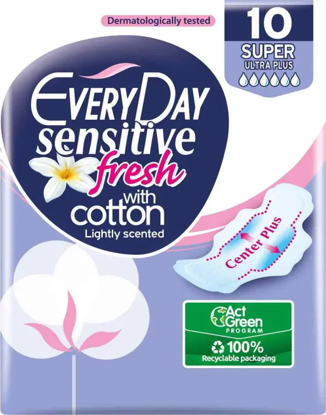 Every Day Fresh Plus Super Sensitive Σερβιέτες με Φτερά 10τμχ