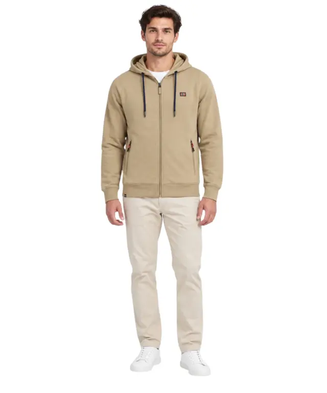 Norway Nautical School - Ανδρική Ζακέτα Φούτερ 852742-BEIGE Μπεζ